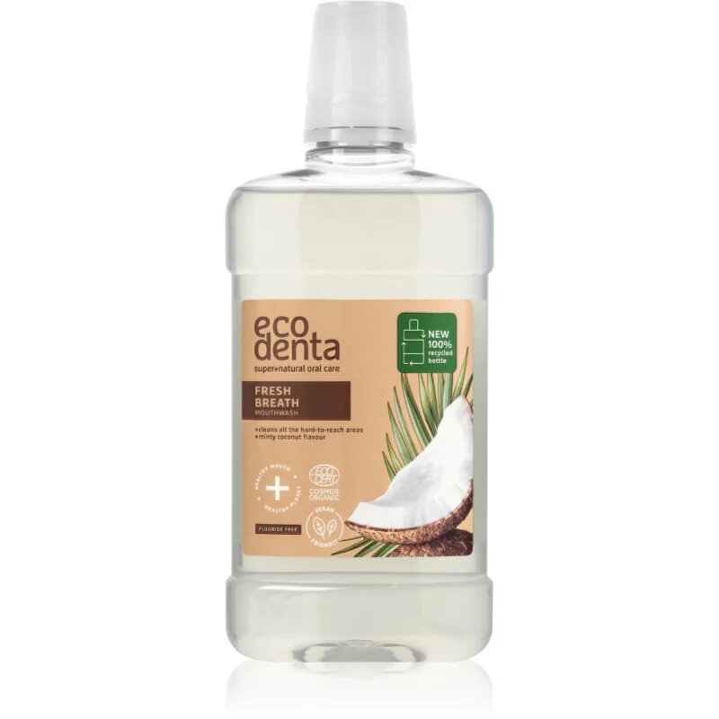 Ecodenta Cosmos Organic Minty Coconut ustna voda okus Coconut Aloe Vera Pepermint 500 ml