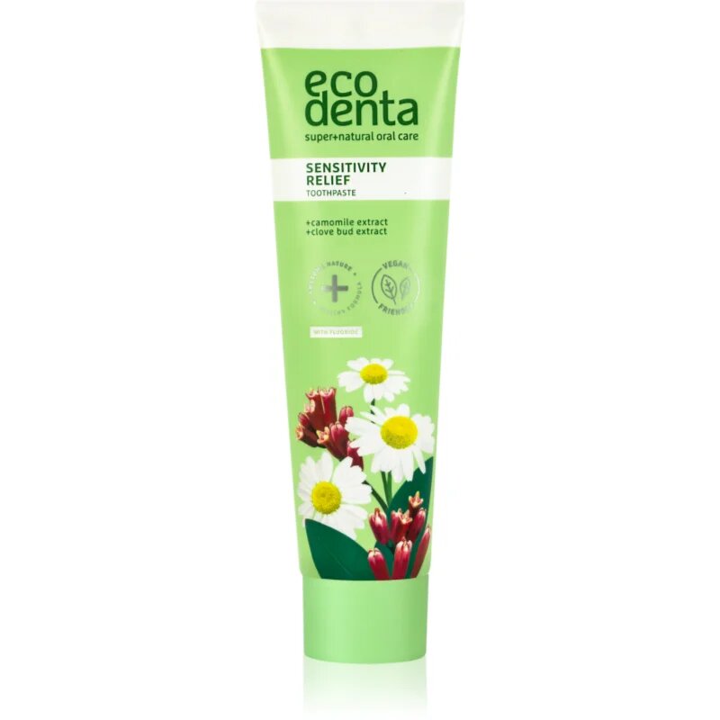 Ecodenta Green Sensitivity Relief zobna pasta za občutljive zobe s fluoridom okus Chamomile/Clove 100 ml