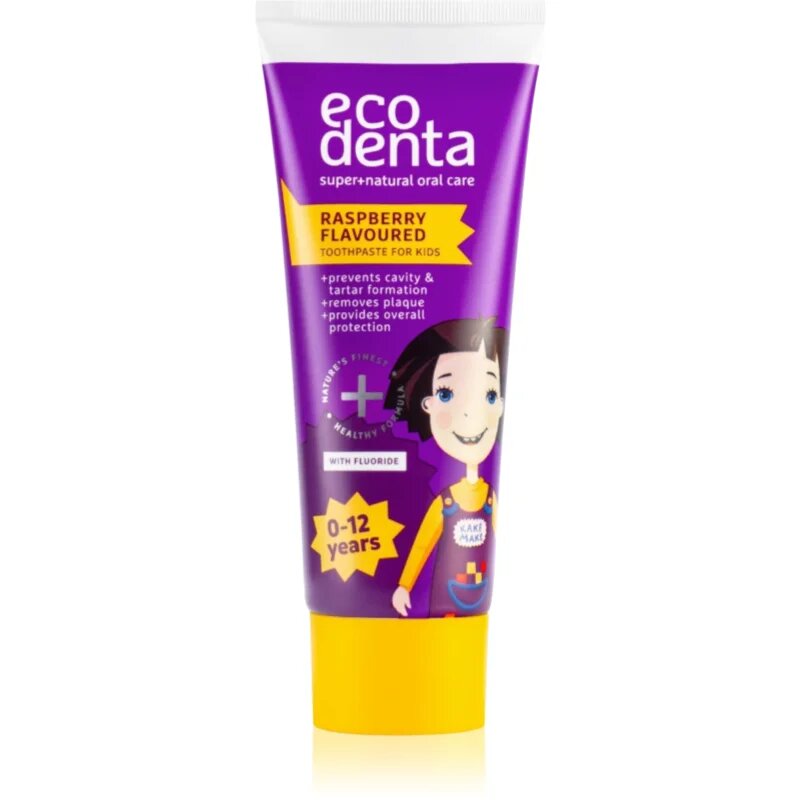 Ecodenta Super + naravna zobna pasta za otroke okus Raspberry 75 ml