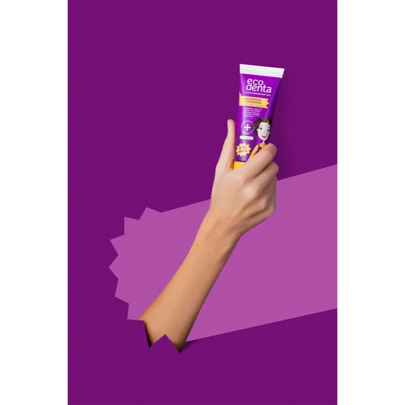 Ecodenta Super + naravna zobna pasta za otroke okus Raspberry 75 ml
