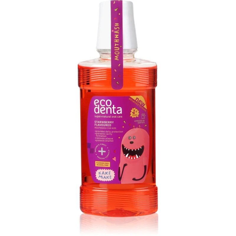 Ecodenta Super + osvežilna ustna voda za otroke okus Strawberry 250 ml