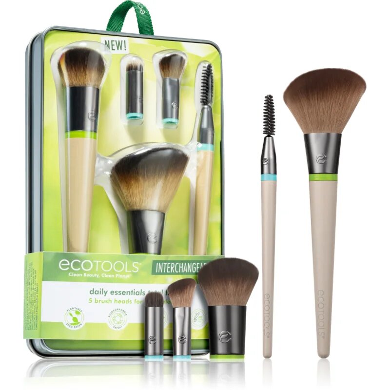 EcoTools Interchangeables™ Daily Essentials set čopičev z etuijem 5 kos