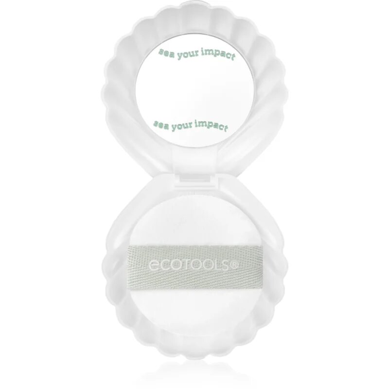 EcoTools Sea Gems Pearl Puff + Case kozmetično ogledalce z gobico za ličenje 1 kos