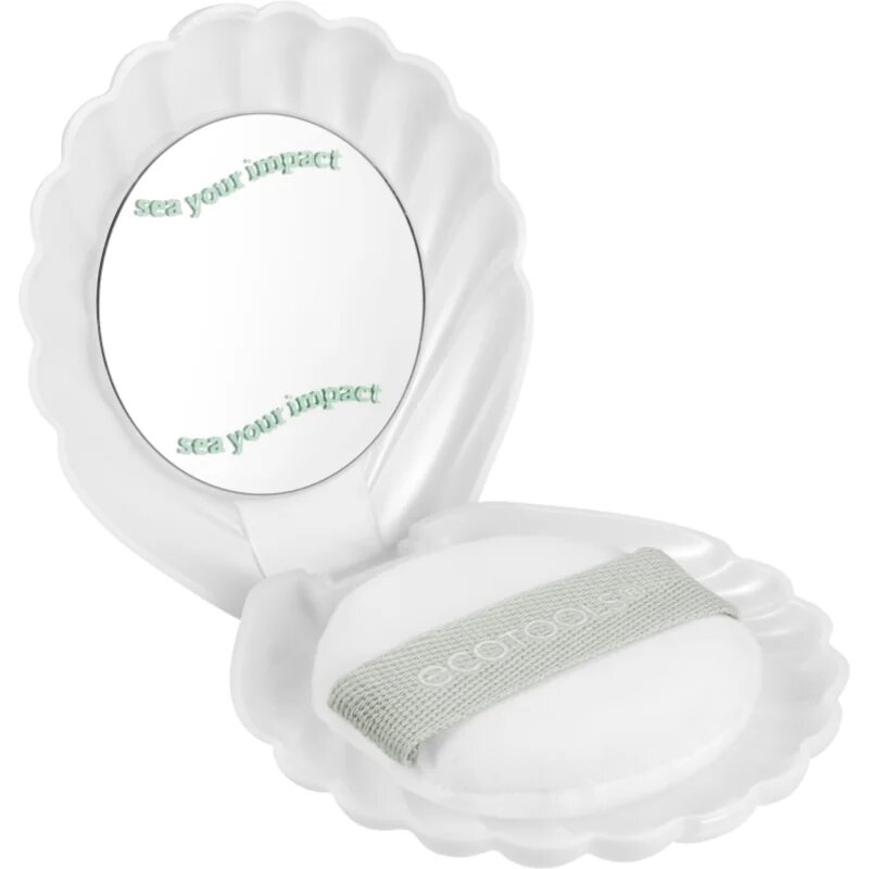 EcoTools Sea Gems Pearl Puff + Case kozmetično ogledalce z gobico za ličenje 1 kos