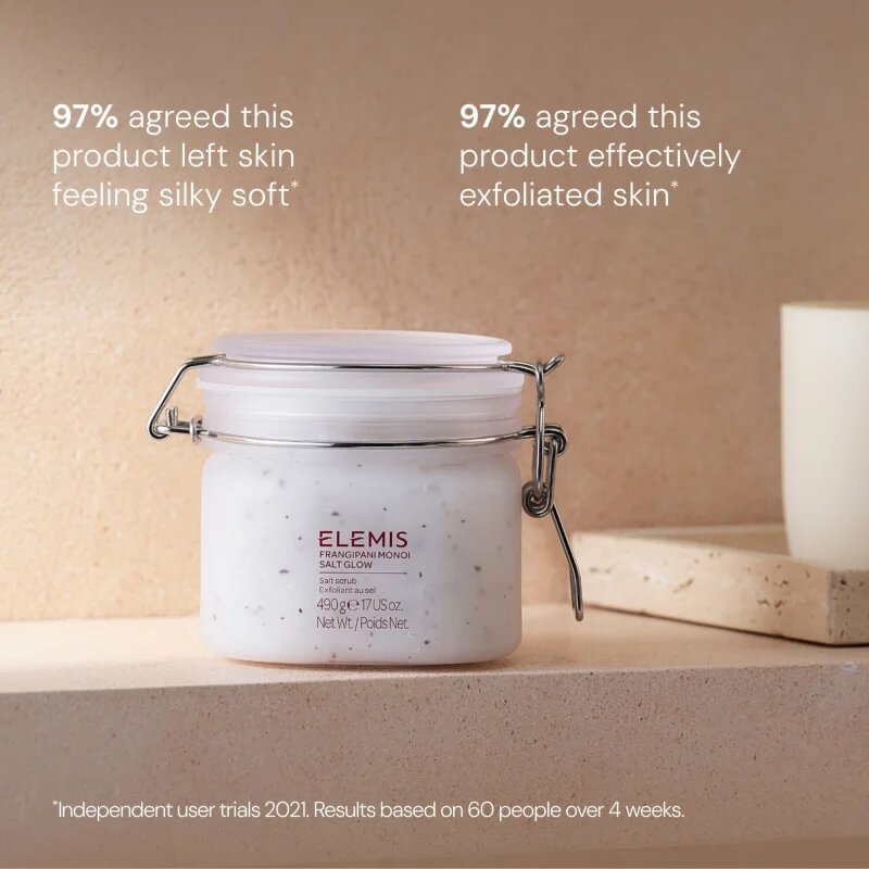 Elemis Body Exotics Frangipani Monoi Salt Glow mineralni piling za telo 490 g