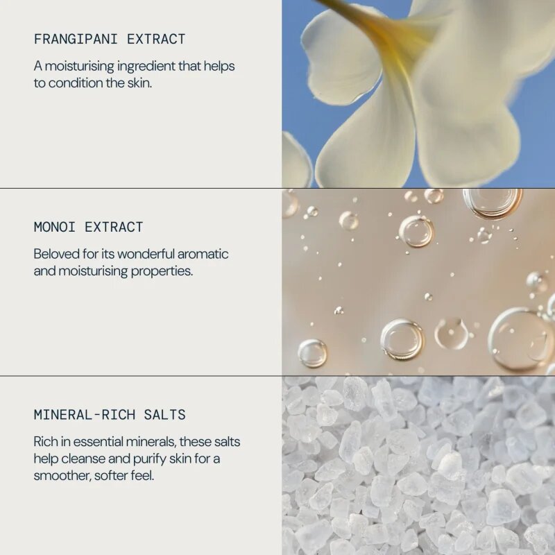 Elemis Body Exotics Frangipani Monoi Salt Glow mineralni piling za telo 490 g