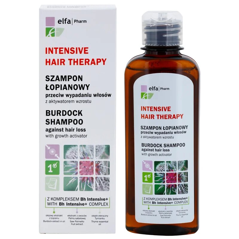 Elfa Pharm Intensive Cosmetic Intensive Hair Therapy Burdock Shampoo šampon proti izpadanju las z rastnim aktivatorjem 200 ml
