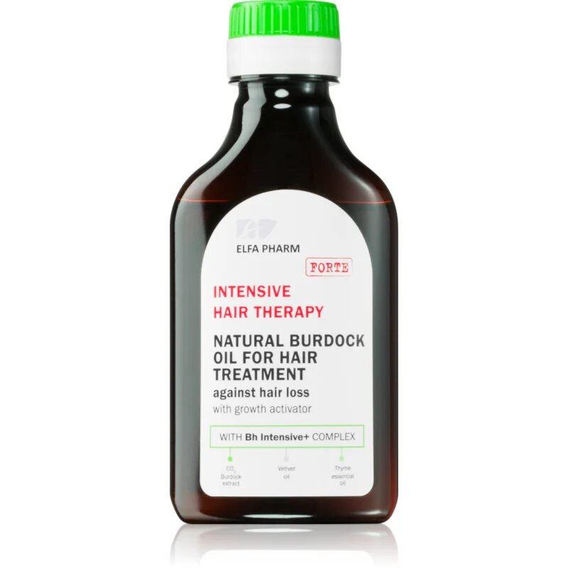 Elfa Pharm Intensive Cosmetic Intensive Hair Therapy Natural Burdock Oil For Hair Treatment olje proti izpadanju las z rastnim aktivatorjem 100 ml