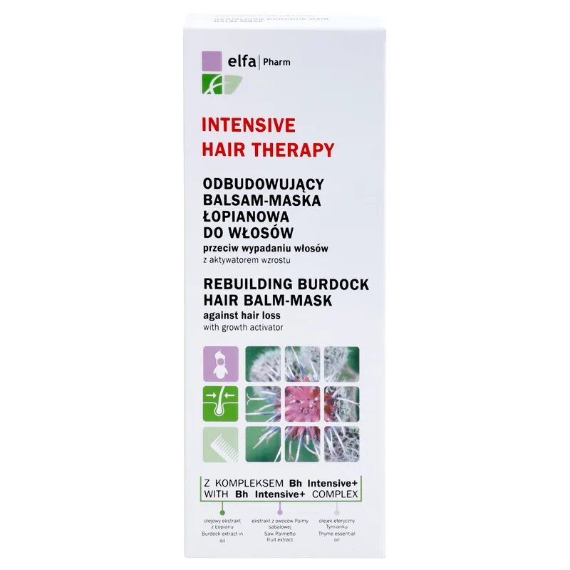 Elfa Pharm Intensive Cosmetic Intensive Hair Therapy Rebuilding Burdock Hair Balm-Mask balzam proti izpadanju las z rastnim aktivatorjem 200 ml