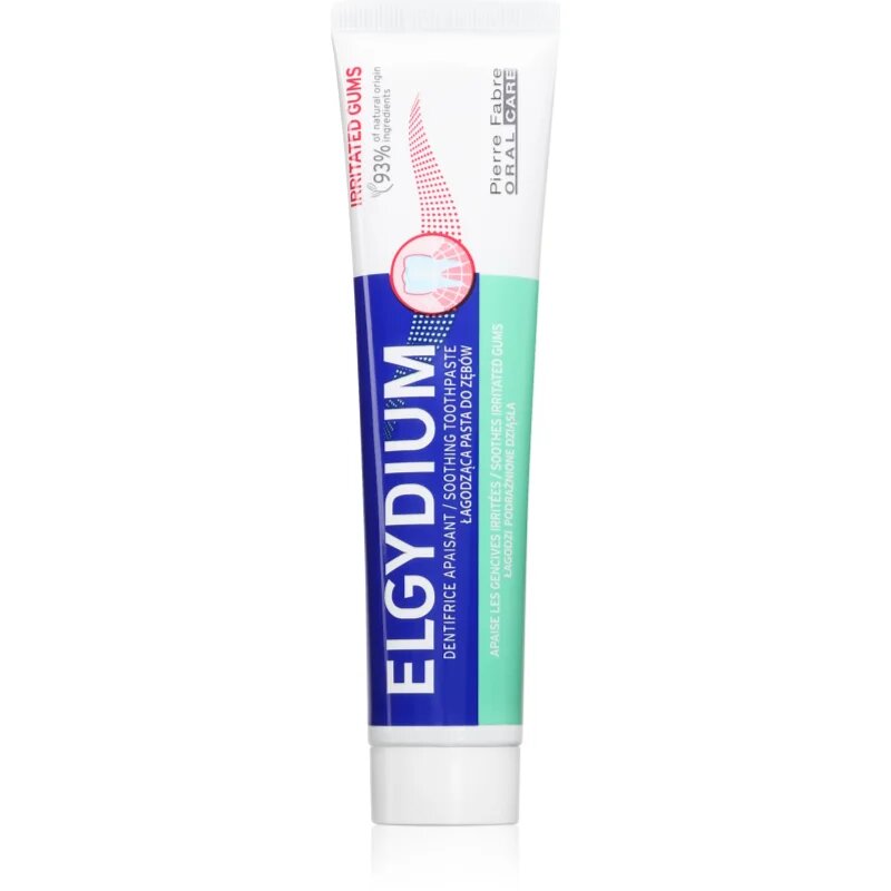 Elgydium Irritated Gums zobna pasta ki podpira regeneracijo razdraženih dlesni 75 ml