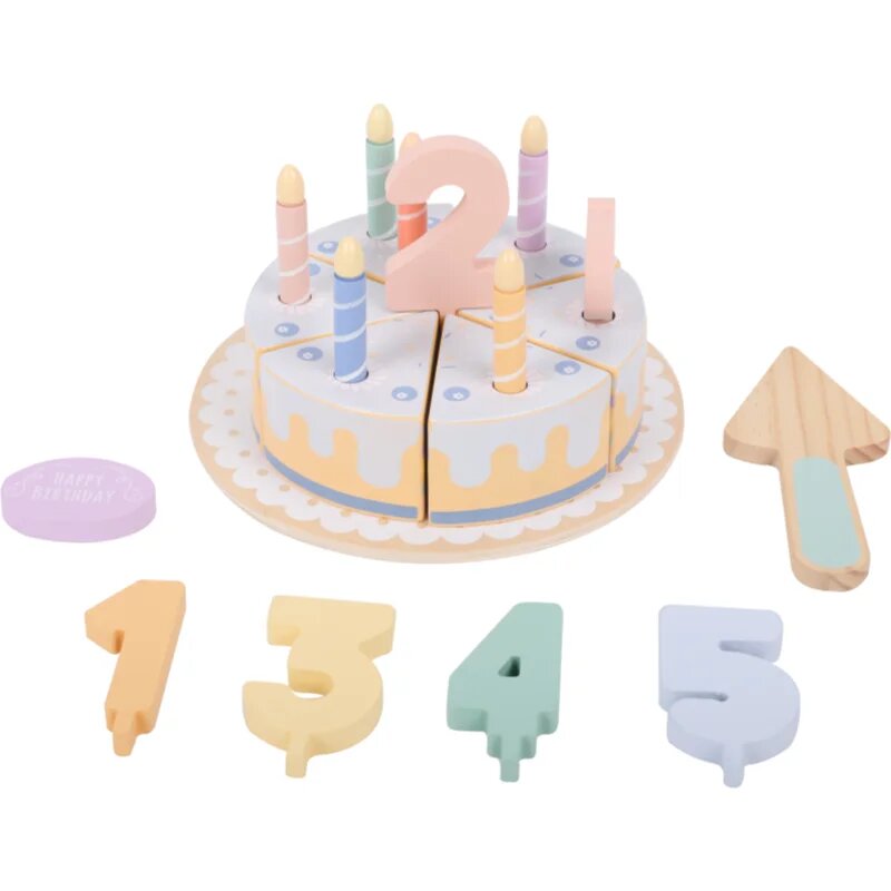 eliNeli Birthday Cake igrača iz lesa za otroke 18m+ 21 kos