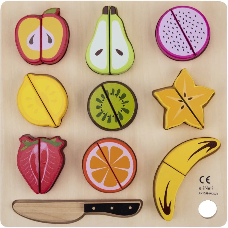 eliNeli Cutting Fruits sadje za rezanje iz lesa 18m+ 9 kos