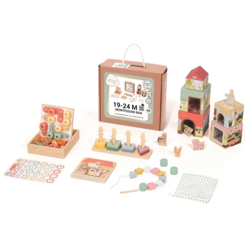 eliNeli Montessori Box 19-24 m komplet igrač iz lesa