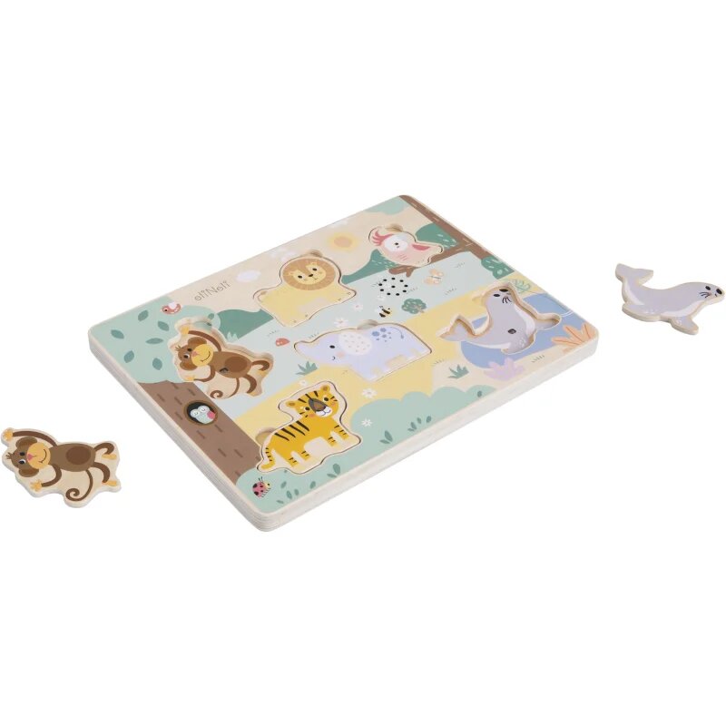 eliNeli Sound Puzzle Animals aktivnostna vstavljanka iz lesa 18m+ 7 kos