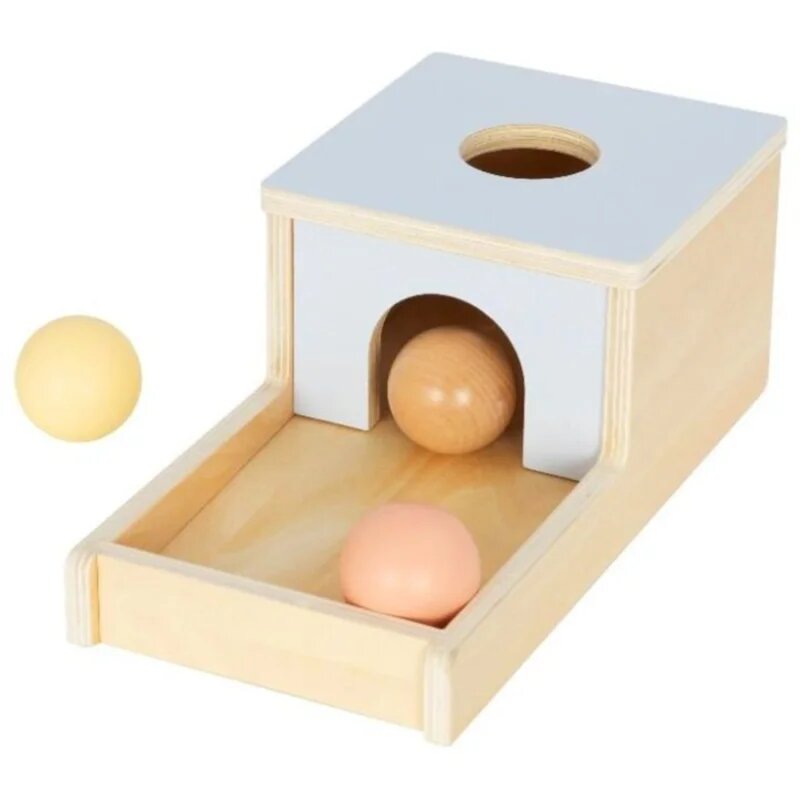 eliNeli Wooden Box With Balls aktivnostna igrača iz lesa 1 kos