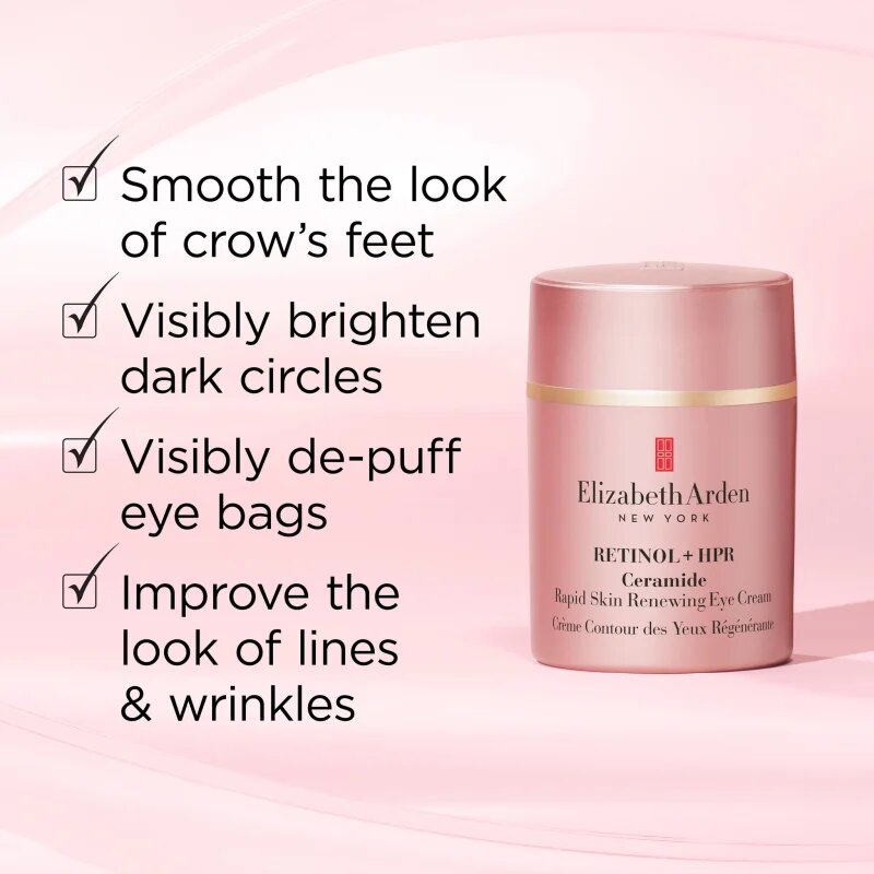 Elizabeth Arden Retinol + HPR Ceramide RAPID SKIN RENEWING EYE CREAM gladilna in posvetlitvena krema za predel okoli oči 15 ml