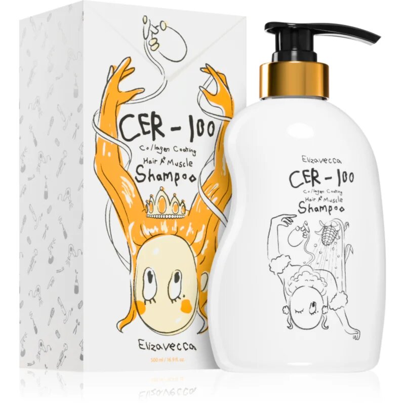 Elizavecca Cer-100 Collagen Coating Hair Muscle Shampoo globinsko čistilni šampon s kolagenom 500 ml