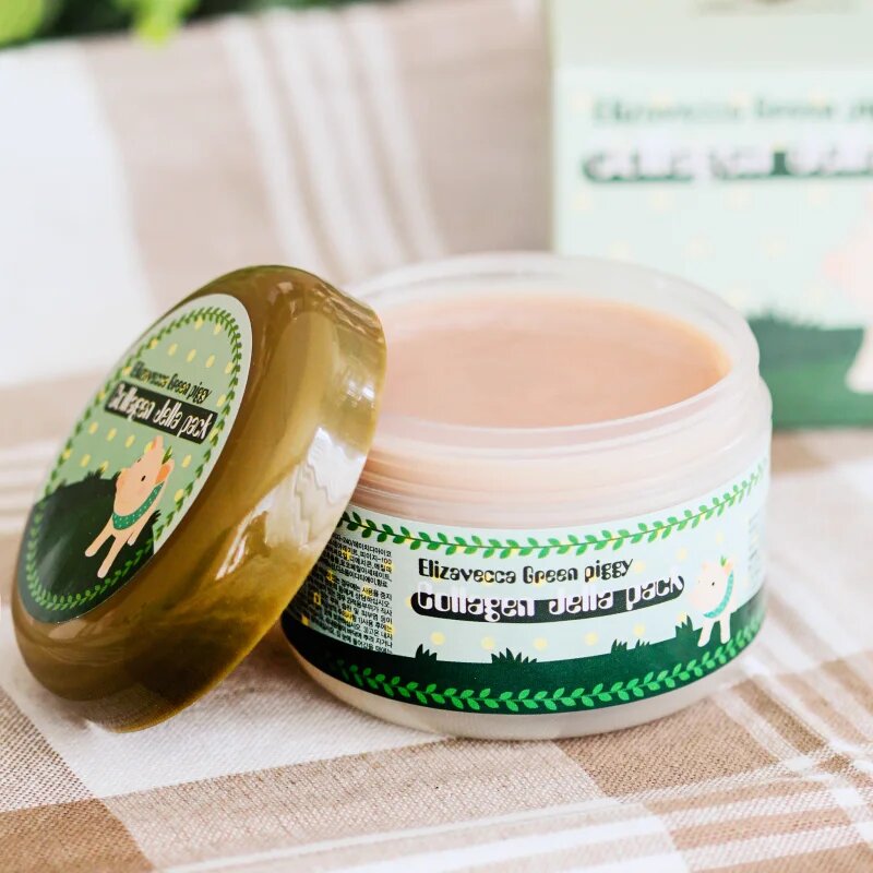 Elizavecca Green Piggy Collagen Jella Pack učvrstitvena kolagenska maska za intenzivno obnovitev in učvrstitev kože 100 ml