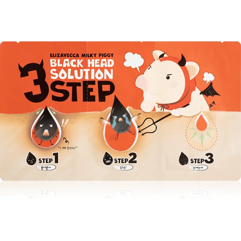 Elizavecca Milky Piggy 3 Step Black Head Solution trifazna nega proti črnim pikicam 1 kos