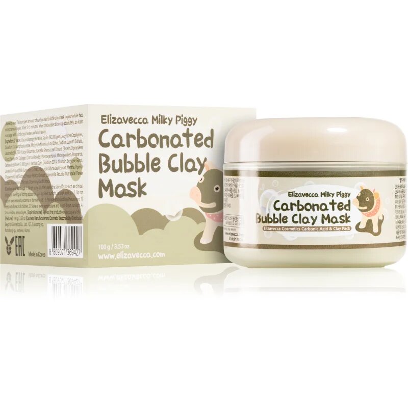 Elizavecca Milky Piggy Carbonated Bubble Clay Mask globinsko čistilna maska za obraz za problematično kožo akne 100 g