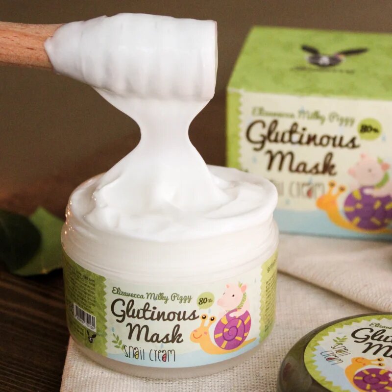 Elizavecca Milky Piggy Glutinous Mask 80% Snail Cream intenzivno vlažilna in hranilna maska s polžjim ekstraktom 100 g
