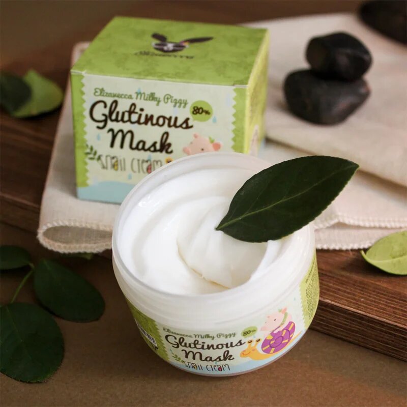 Elizavecca Milky Piggy Glutinous Mask 80% Snail Cream intenzivno vlažilna in hranilna maska s polžjim ekstraktom 100 g