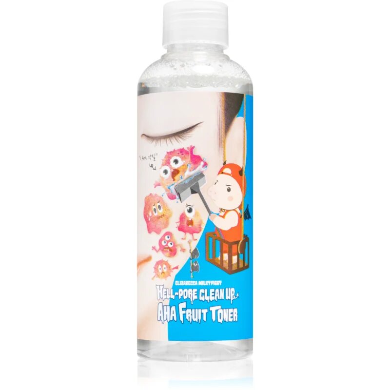 Elizavecca Milky Piggy Hell-Pore Clean Up AHA Fruit Toner tonik za redukcijo razširjenih por s piling učinkom 200 ml