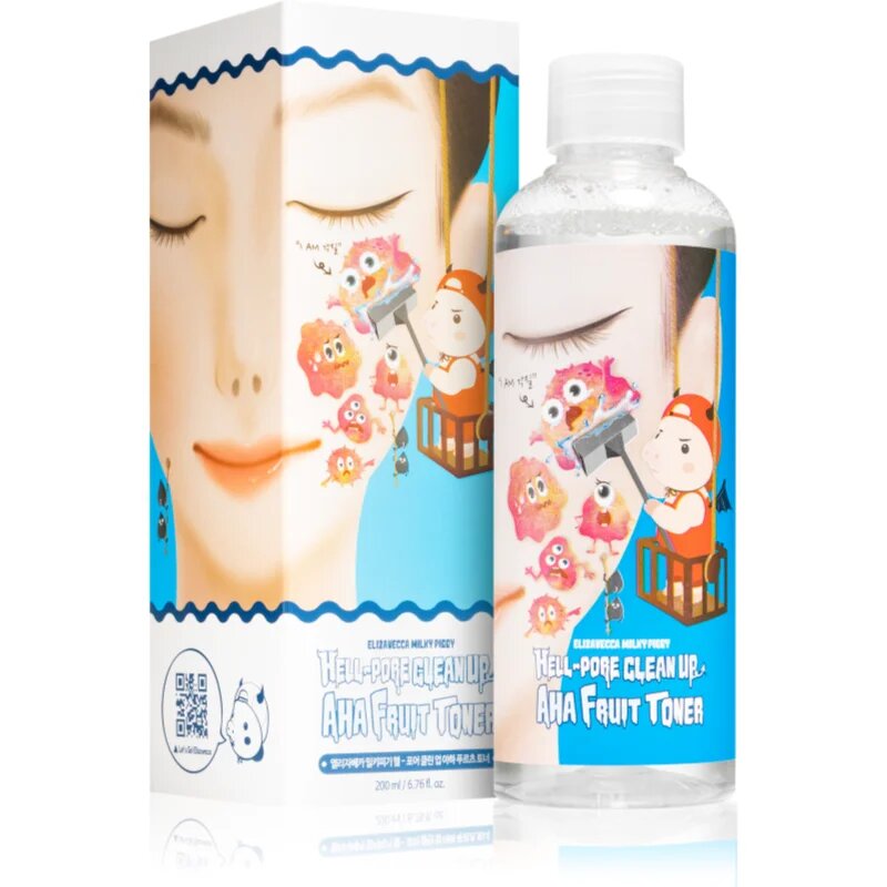 Elizavecca Milky Piggy Hell-Pore Clean Up AHA Fruit Toner tonik za redukcijo razširjenih por s piling učinkom 200 ml