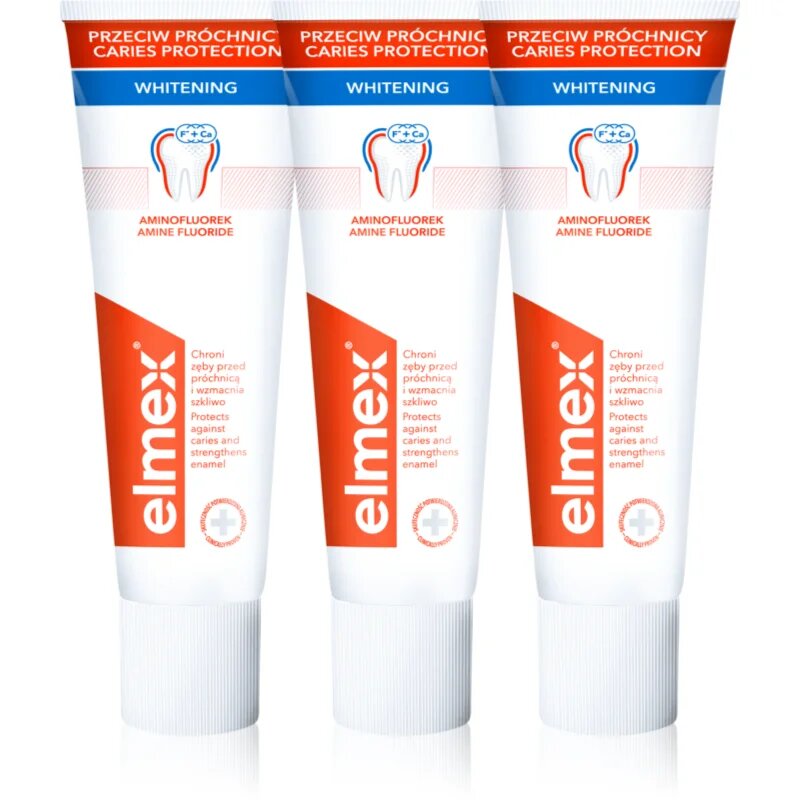 Elmex Caries Protection Gentle White zobna pasta za beljenje zob s fluoridom 3x75 ml