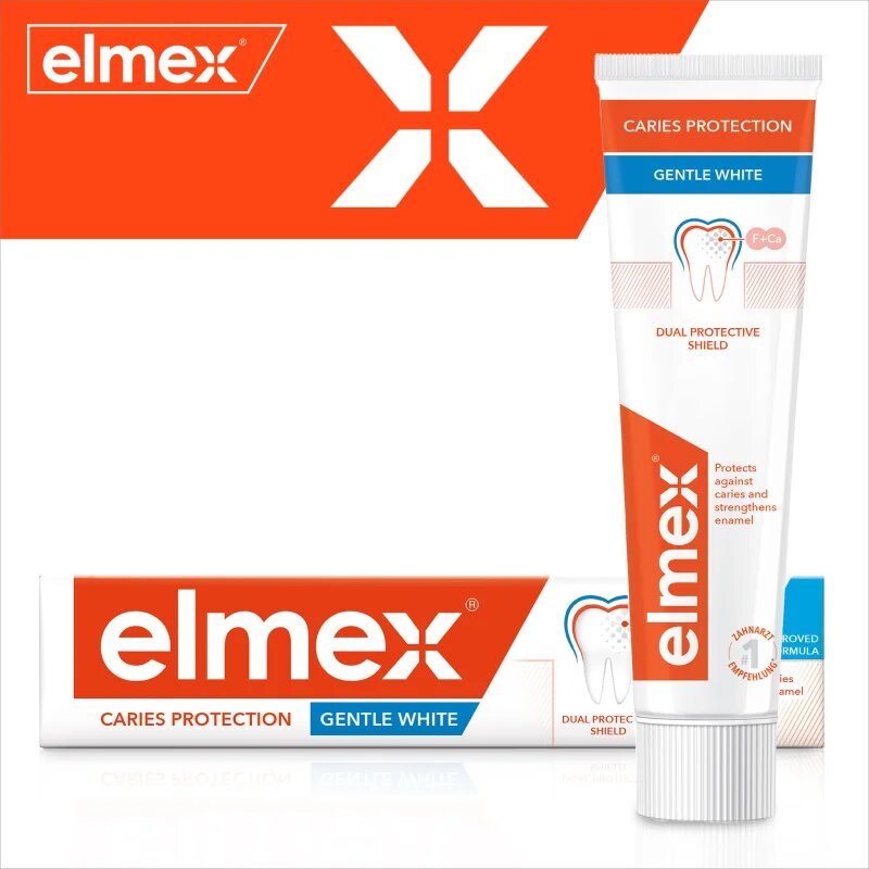 Elmex Caries Protection Gentle White zobna pasta za beljenje zob s fluoridom 75 ml