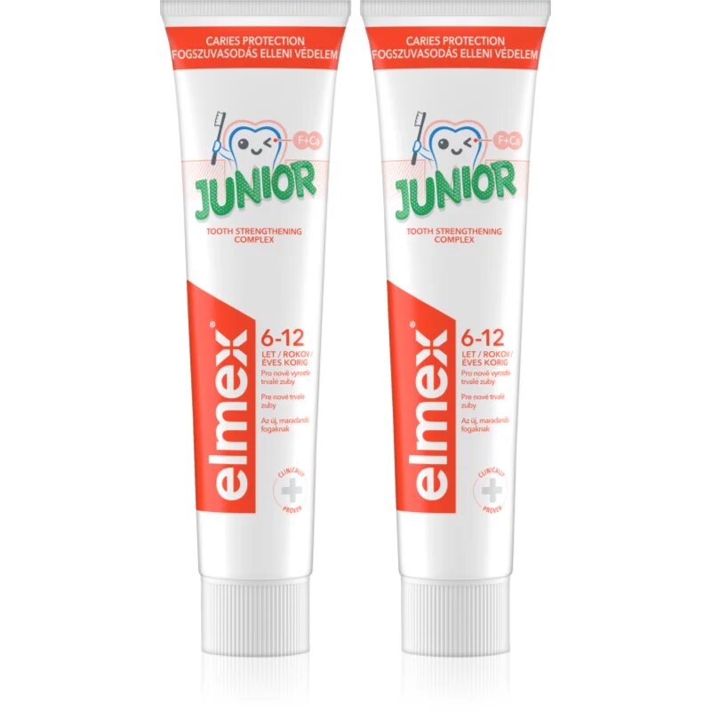 Elmex Junior 6-12 Years zobna pasta za otroke 2 x 75 ml