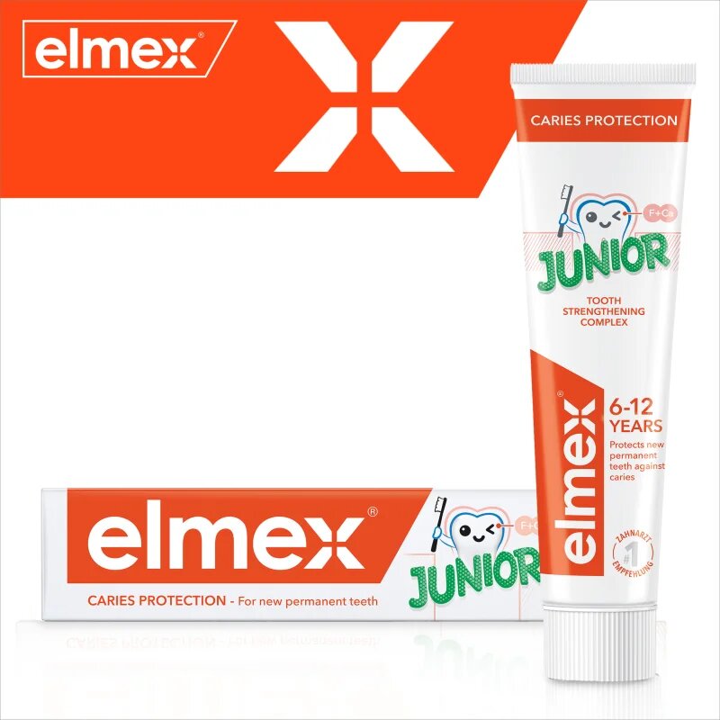 Elmex Junior 6-12 Years zobna pasta za otroke 3x75 ml