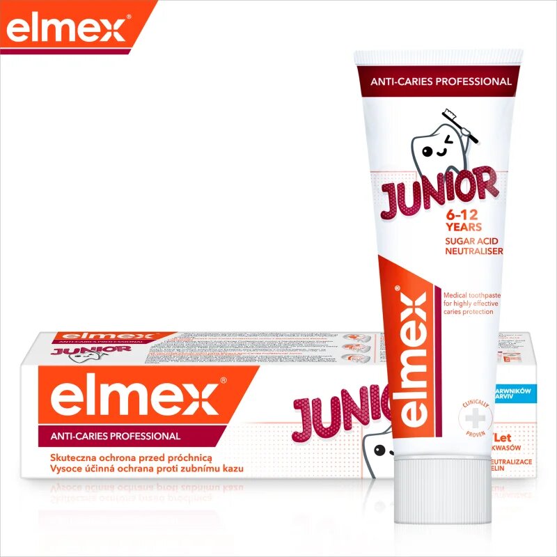 Elmex Junior Caries Protection zobna pasta za otroke 6-12 Years 75 ml