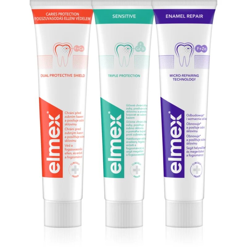 Elmex Mix Trio zobna pasta 3x75 ml