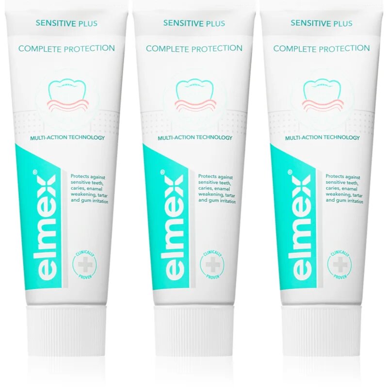 Elmex Sensitive Plus Complete Protection krepilna zobna pasta 3x75 ml