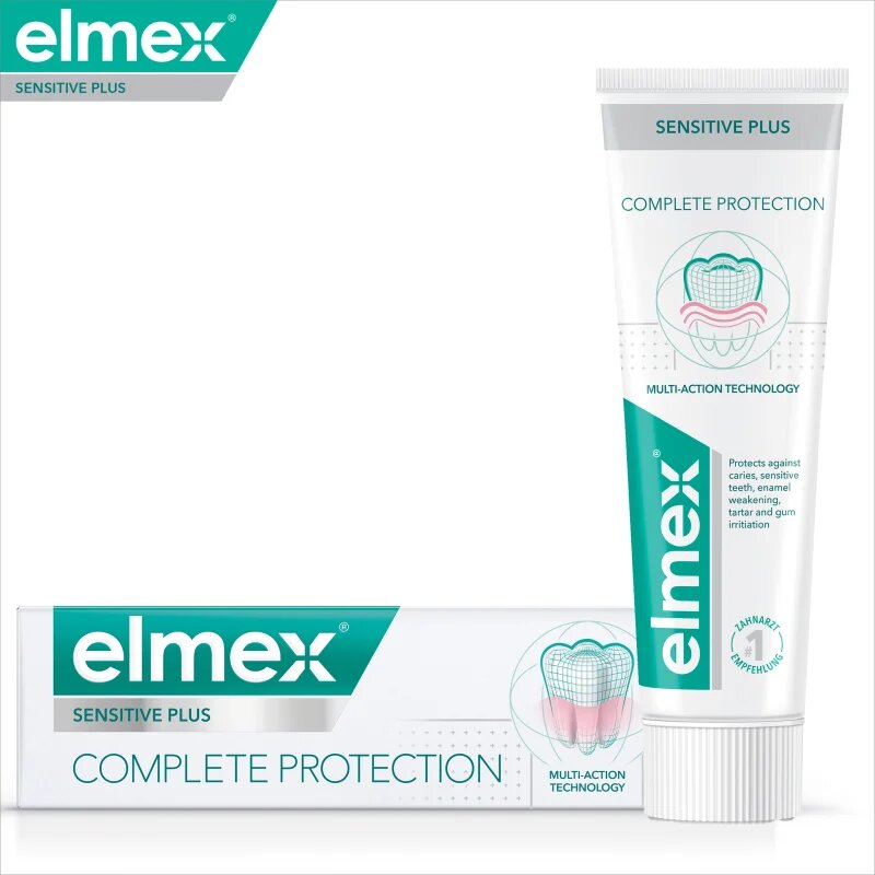 Elmex Sensitive Plus Complete Protection krepilna zobna pasta 3x75 ml