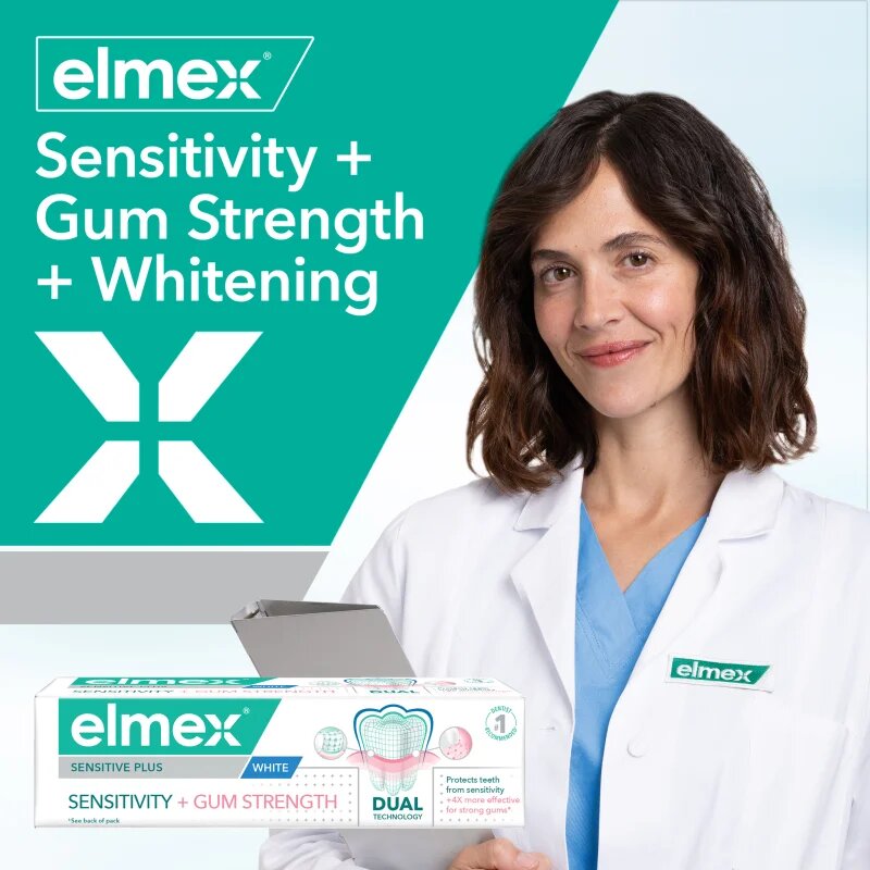 Elmex Sensitivity + Gum Strenght Whitening zobna pasta za občutljive zobe 75 ml