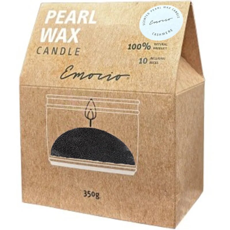Emocio Pearl wax Cashmere Black dišeča sveča 350 g