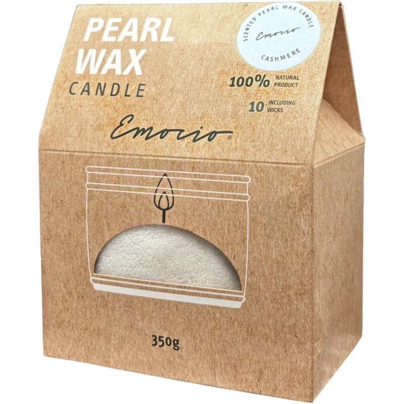 Emocio Pearl wax Cashmere White dišeča sveča 350 g