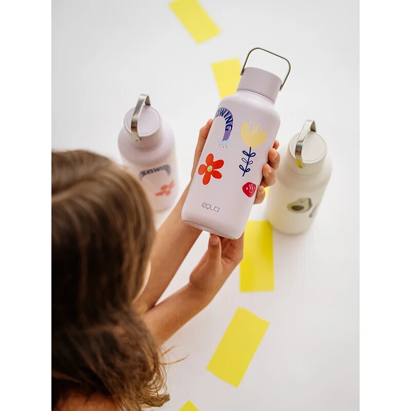 EQUA Timeless steklenica za vodo iz nerjavnega jekla majhna barva Flower Power 1 kos
