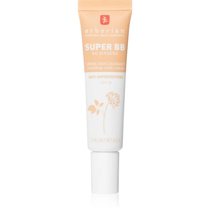 Erborian Super BB Covering Care-Cream BB krema za brezhiben in enoten videz kože majhno pakiranje odtenek Dore 15 ml