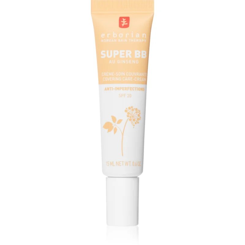 Erborian Super BB Covering Care-Cream BB krema za brezhiben in enoten videz kože majhno pakiranje odtenek Nude 15 ml