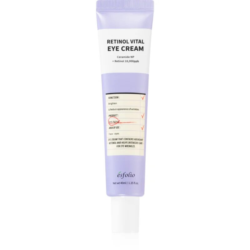 esfolio Retinol Vital krema proti gubam za predel okoli oči z retinolom 40 ml