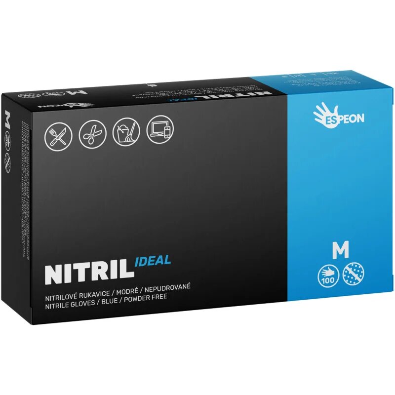 Espeon Nitril Ideal3 Blue rokavice iz nitrila brez pudra velikost M 100 kos