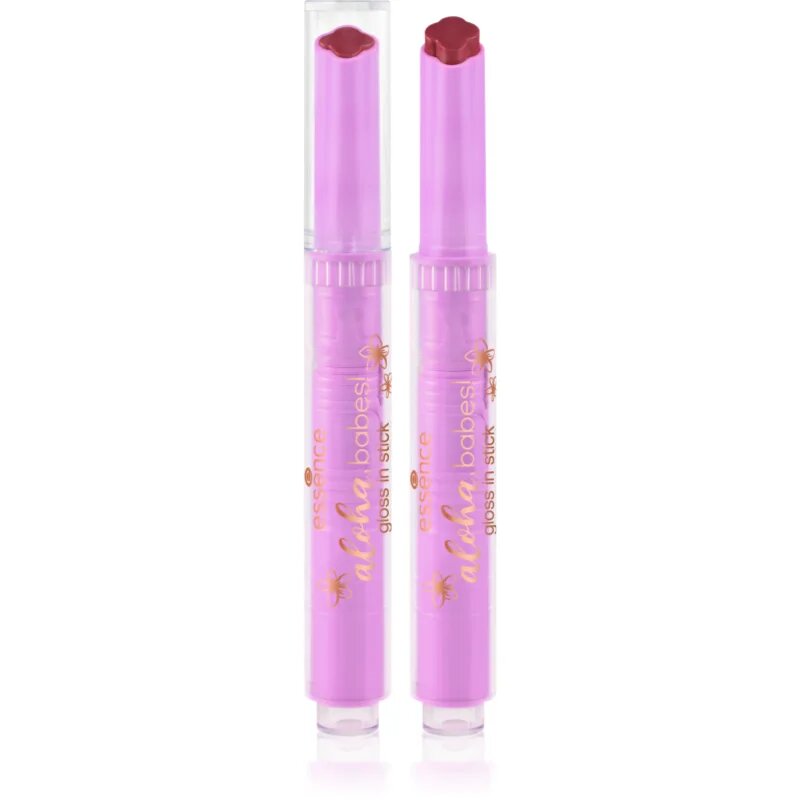 essence aloha babes! Kremni sijaj za ustnice v paličici odtenek 01 Sunny Bliss Flower Kiss 1.6 g