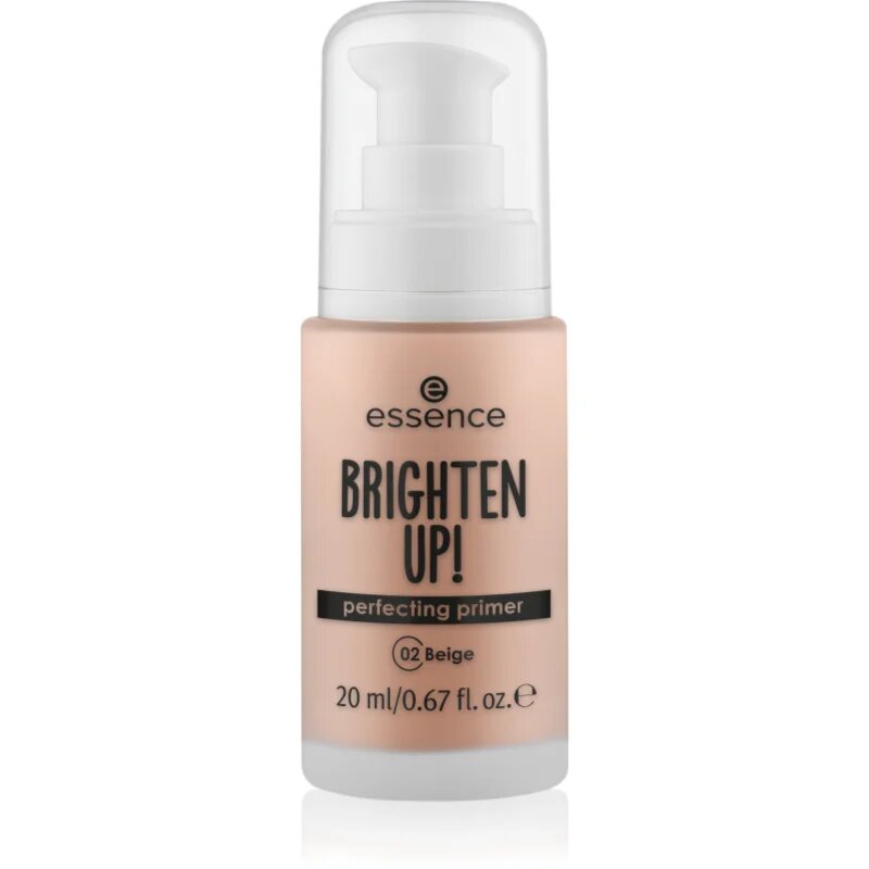 essence BRIGHTEN UP! Perfecting Primer tekoča podlaga za ličila odtenek 02 Beige 20 ml
