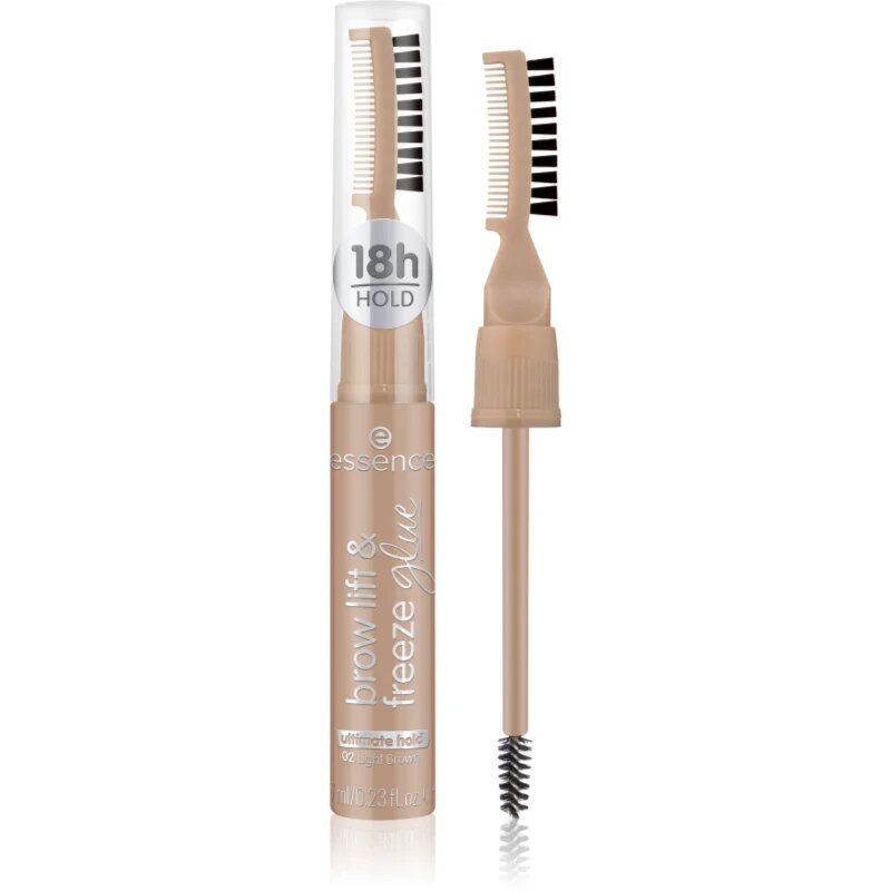 essence Brow Lift & Freeze prozorni gel za obrvi odtenek 02 Light Brown 7 ml