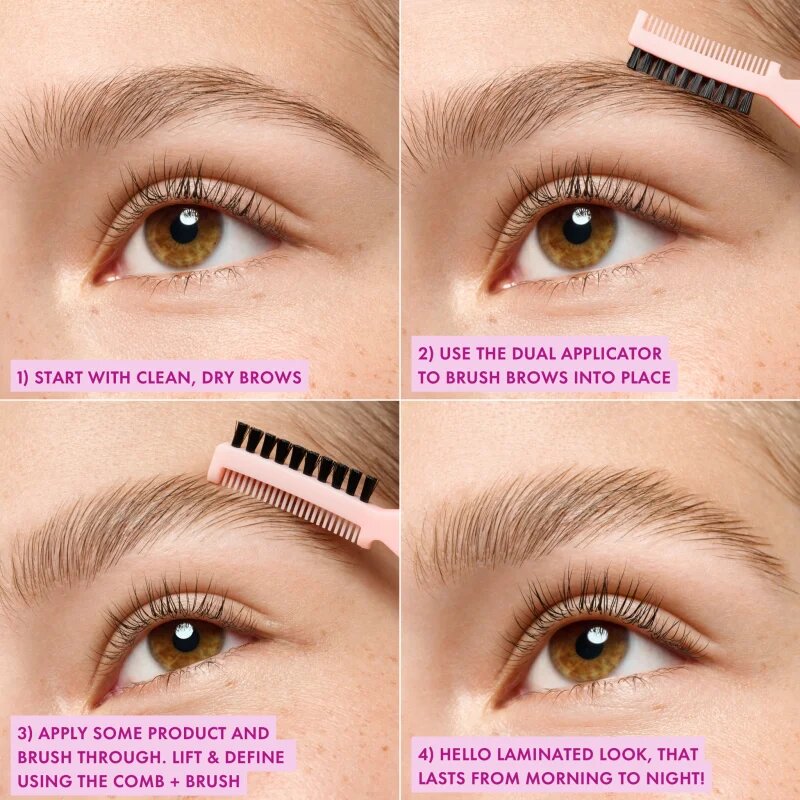 essence Brow Lift & Freeze prozorni gel za obrvi odtenek 02 Light Brown 7 ml