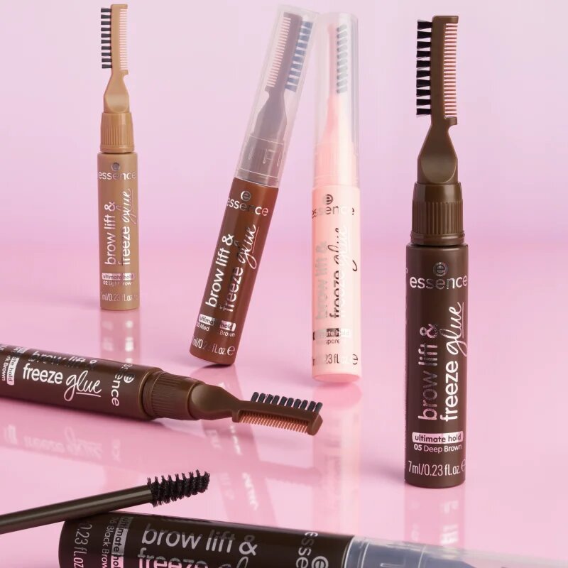 essence Brow Lift & Freeze prozorni gel za obrvi odtenek 02 Light Brown 7 ml