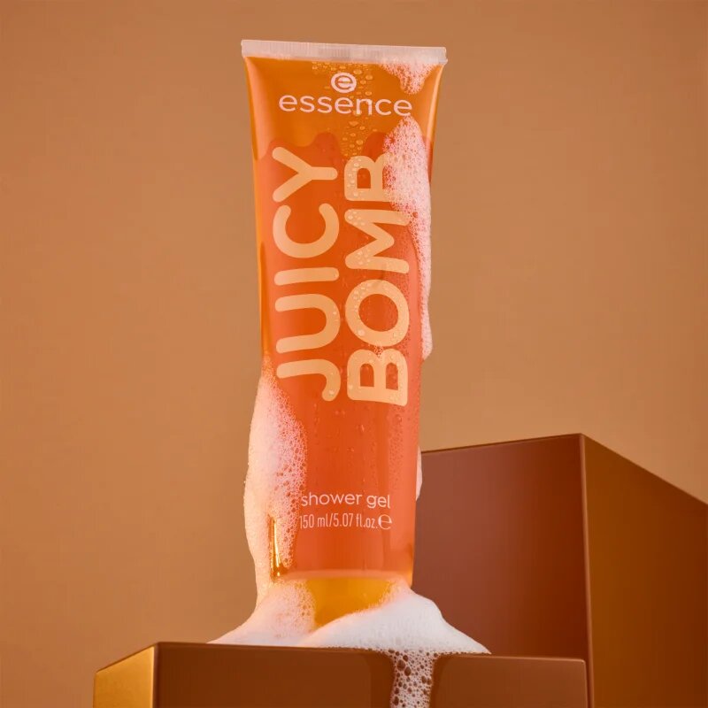 essence caramelted Juicy Bomb gel za prhanje z vonjem po karameli 01 Caramel Splash! 150 ml